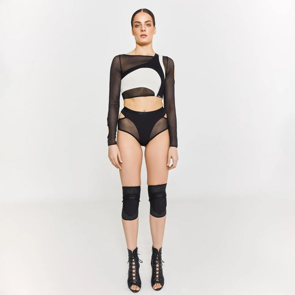 Hedonist Top with Long Sleeves Black/Cream