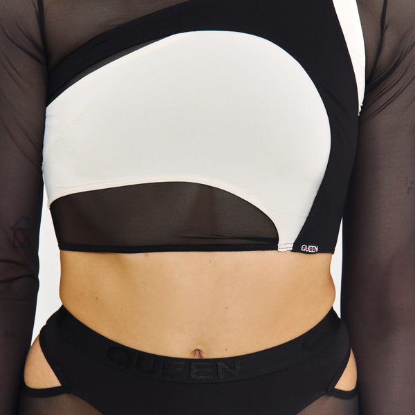 Hedonist Top with Long Sleeves Black/Cream