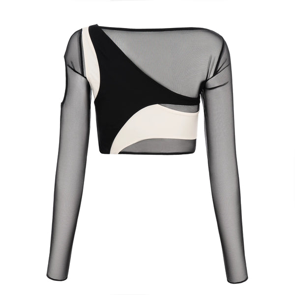 Hedonist Top with Long Sleeves Black/Cream