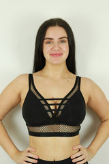 Felix Open Mesh Bralette - Black