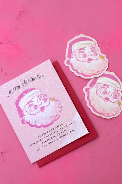 Pink Santa Claus Sticker