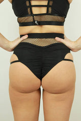 Felix High Waist Strap Scrunch Bum Short - Black