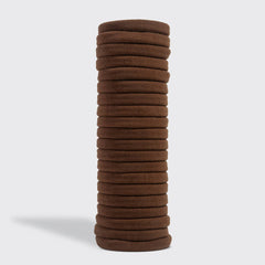 Recycled Fabric Seamless Hair Elastics 20pc Set - Chocolate