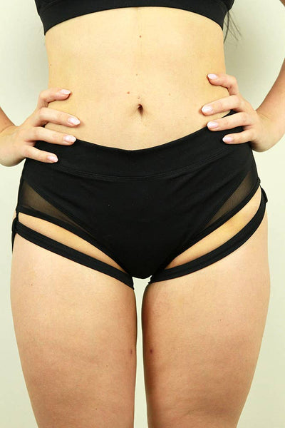 Maddox Low Waist Garter Short - BLACK