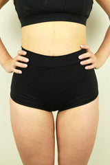 Matte Black High Waist Cheeky Shorts