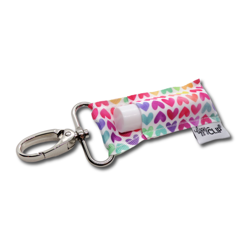 Rainbow Hearts LippyClip® Lip Balm Holder