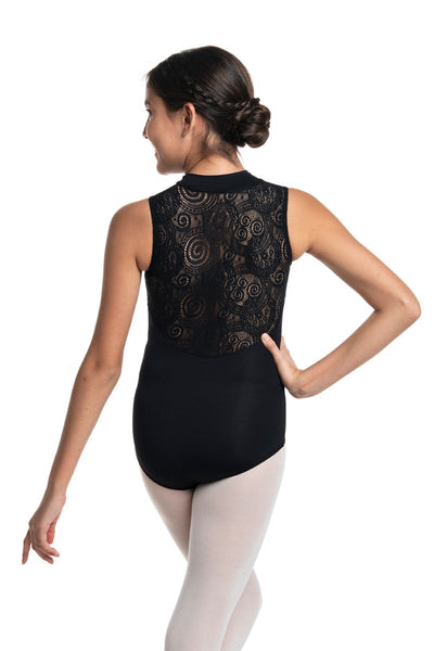 1062LL Zip Front Leotard with Lola Lace