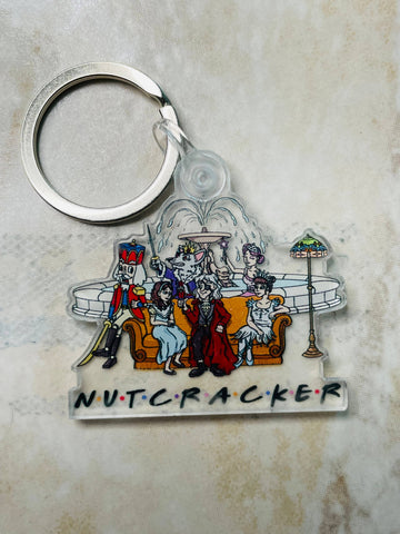 Nutcracker Friends Fountain Acrylic Keychain