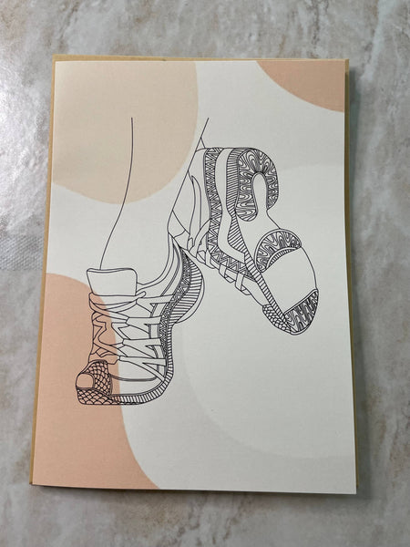 Dance Shoes Greeting Card: Sneaker Neutrals