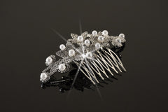 CO0306 Rhinestone Hair Comb with Pearls