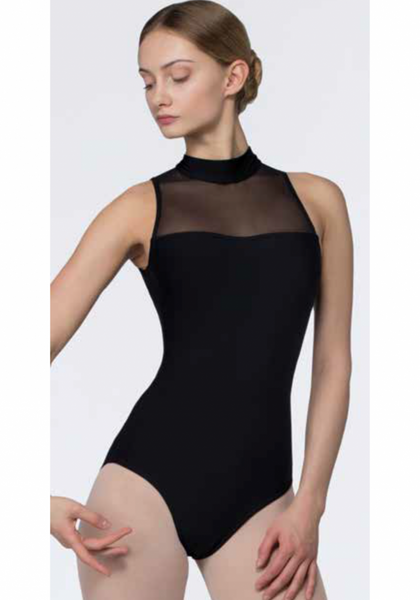 DL1017MP High Neck Leotard with Mesh Cutout