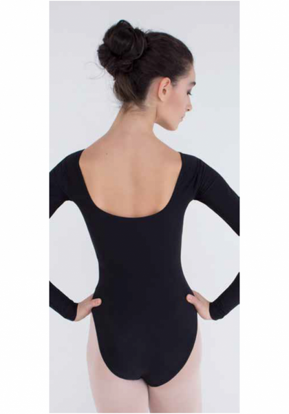 DL1019MP Long Sleeve Leotard with Mesh Cutouts