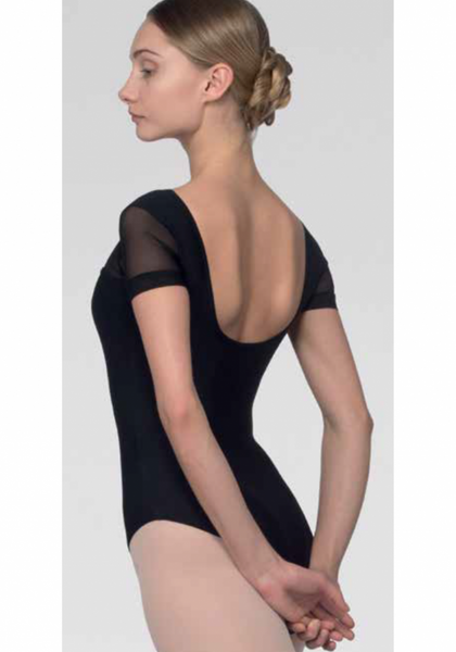 DL1025MP Short Sleeve Leotard with Mesh Inserts