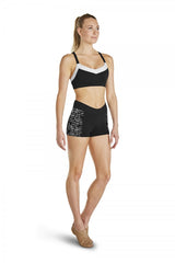 FT5051 Two Toned Paneled Crop Top