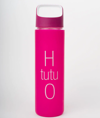 H tutu O Water Bottle - Glass with Silicone Sleeve