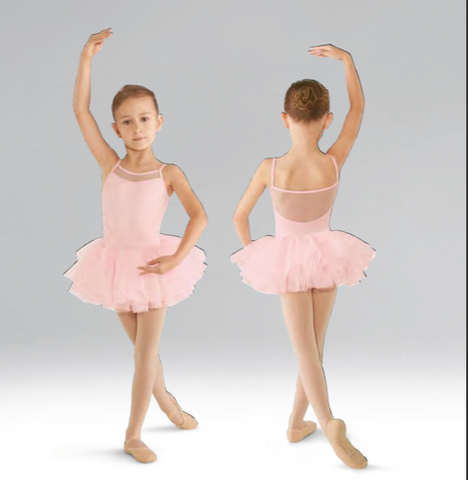 M409C Mesh Camisole Tutu Leotard with Diamentes